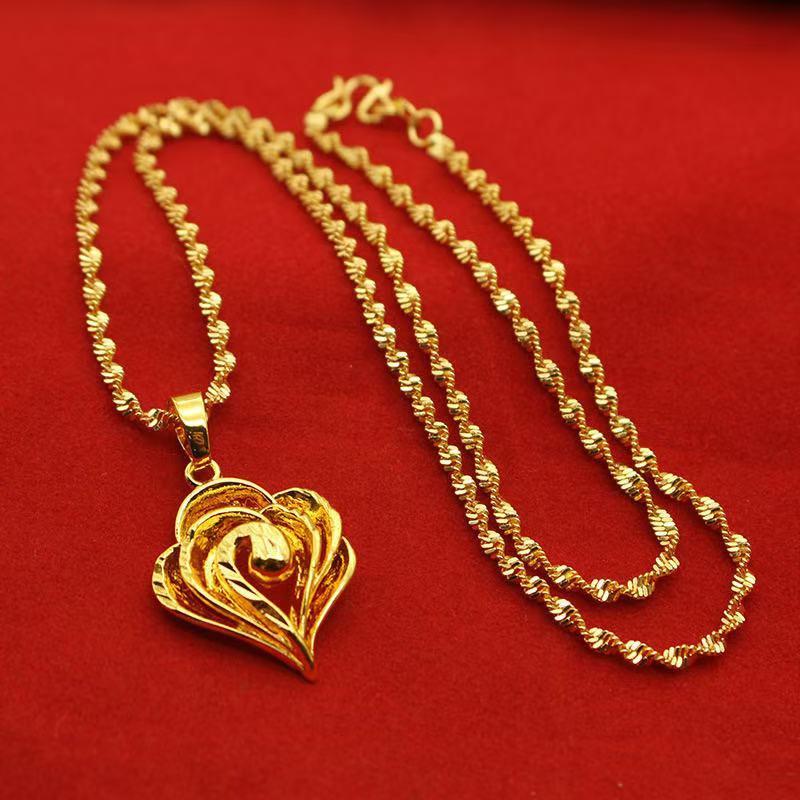 Product Introduction of Necklace Women's brass gold-plated pendant Necklace Water ripple collarbone chain Long-term non-fading jewelry for girlfriend 15