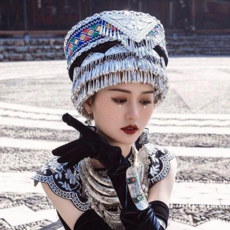 Product Introduction of Phiến hoa văn miêu cương kèm chuông nguyên liệu làm trang sức phụ kiện dân tộc phong cách miêu tộc cosplay cổ phục 29