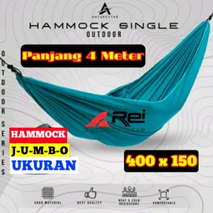 Ayunan single jumbo 4 meter. kuat. tebal. cod. makassar. arei. eiger. hammock jumbo. murah.  outdoor. campping. gunung.