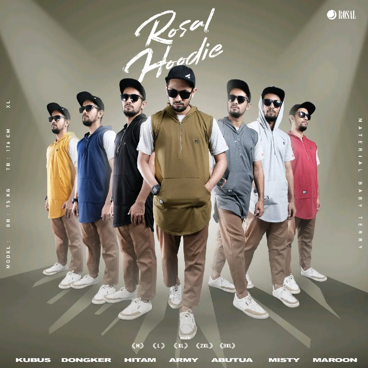 Rosal Hoodie - Rompi sholat salat hoodie size M, L, XL, 2XL, dan 3XL