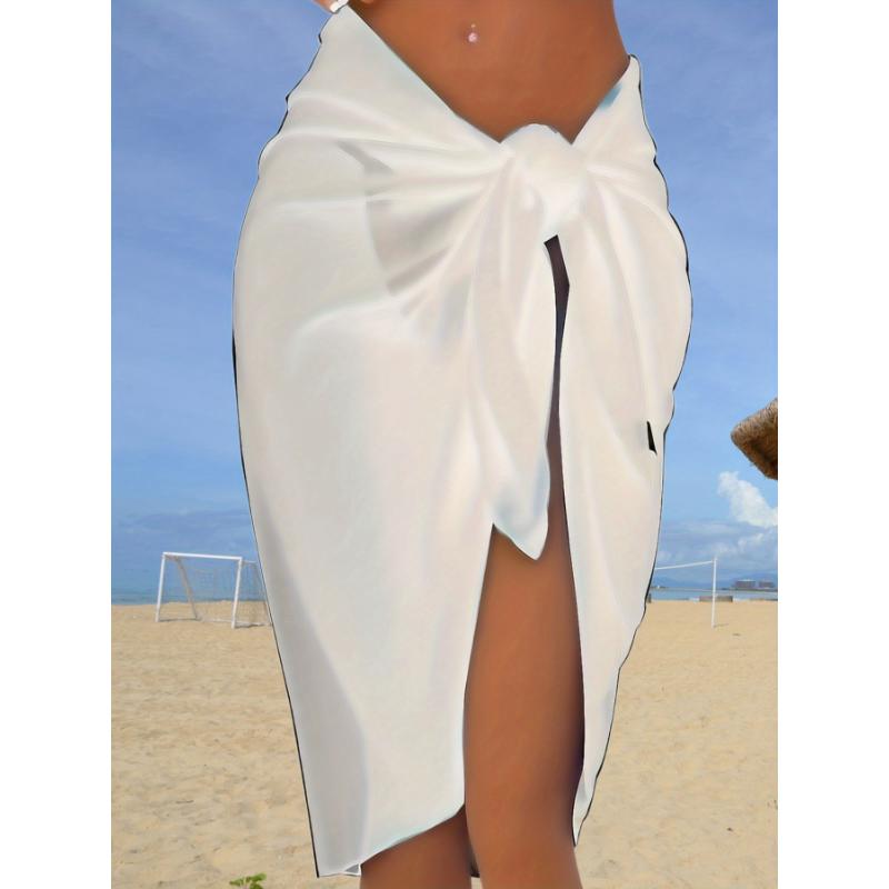 Casual Vacation Solid See-through Swimwears Cover Up Casual Vacation Solid See-through Swimwears Cover Up