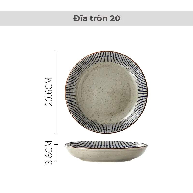 Bán lẻ bộ bát đĩa men tiêu cổ tráng men cao cấp 5