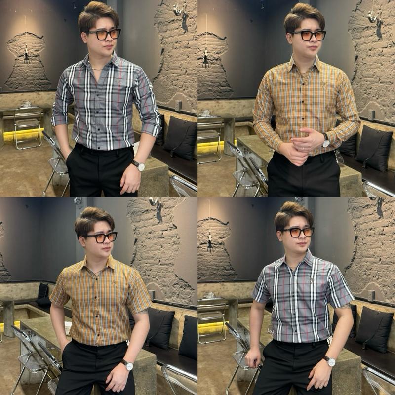 Áo Sơ Mi Nam Kẻ B,R thêu Ngựa Dài Tay Và Cọc Tay - Menswear