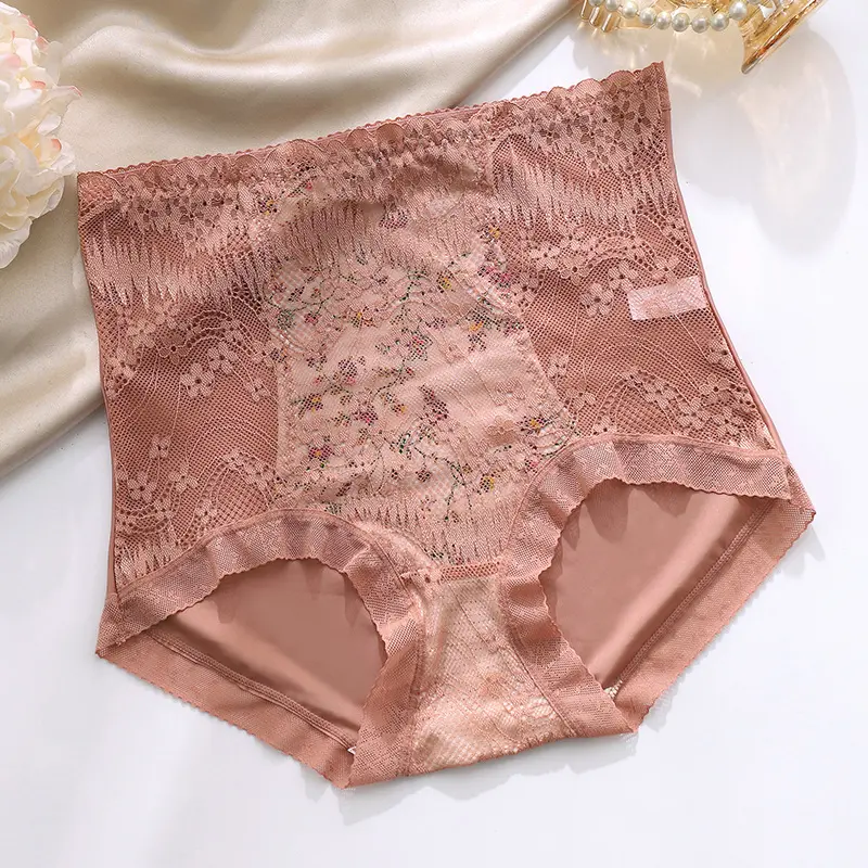 Quần Lót Ren Cạp Cao Dành Cho Nữ, Ngoại Cỡ, Bụng Và Hông, Đáy Quần Cotton, Thoáng Khí, Quần Lót Gợi Cảm Women 4