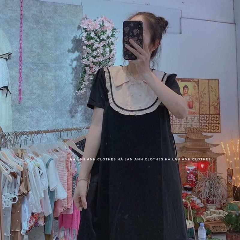 Đầm bầu dáng suông, tay ngắn ,dây lưng điều chỉnh eo 4 màu Nữ Dress Women 2