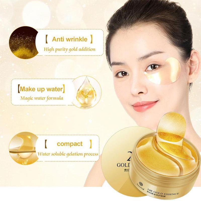 Product Introduction of 24K G60pcs Seaweed Eye Mask Collagen Hydrating Remove Dark Circles For Skincare Starter Face L0G2 Chamomile Moisturizer Hydrate Moisture 29