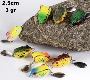 Umpan Pancing kodok soft bait Casting gabus 2.5cm 3 gram dengan spiner