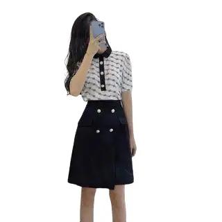 Chân váy công sở nắp túi phối nút Nữ Khuy Women Đỏ áo tingoan chânváy trongsuốt chân váy