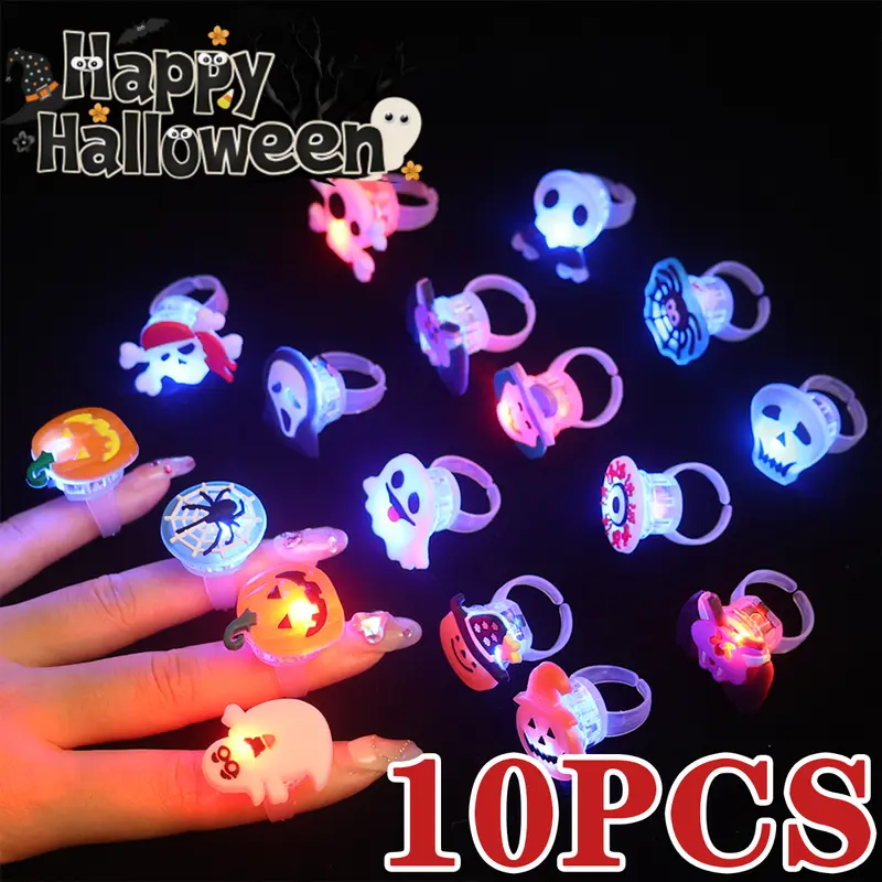 Halloween Party Luminous Rings Creative Ghost Skull Pumpkin Glowing ...