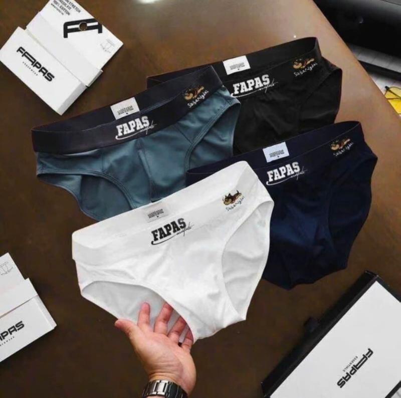  COMBO 5 Quần Sịp CHÉO Sịp Tam Giác FAPAP IN HÌNH Chất Thun Lạnh Thỏa Mái Menswear Nam Boxer Quần Boxer Cotton 