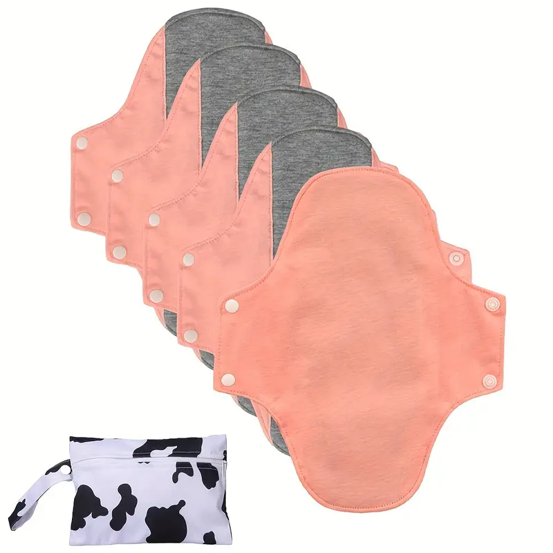 Đệm Lót Vải Kinh Nguyệt Graphene, BIAI, 7.87 * 9.06inch, 5 Cái, Có Thể Giặt Được, Làm Bằng Bông, Đệm Chăm Sóc Tái Sử Dụng, Thích Hợp Cho Nữ, Đệm Kinh Nguyệt, Thoáng Khí, Vệ Sinh 5
