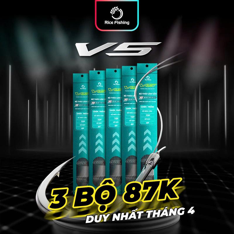 BỘ 10 cặp thẻo câu cá V5 Rice Fishing Bắt Cá trắm chép tổng hợp sử dụng cần câu tay LC-27