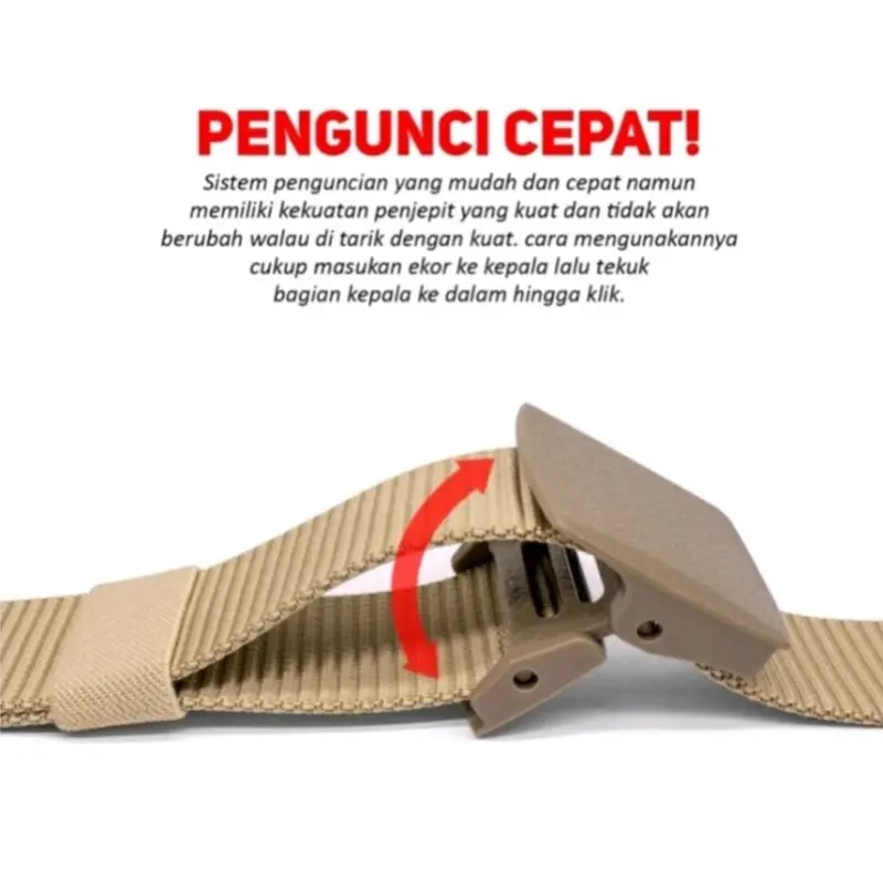 Sabuk Pria Dewasa Keren Bahan Kanvas Model Resleting Gesper Pengait 7