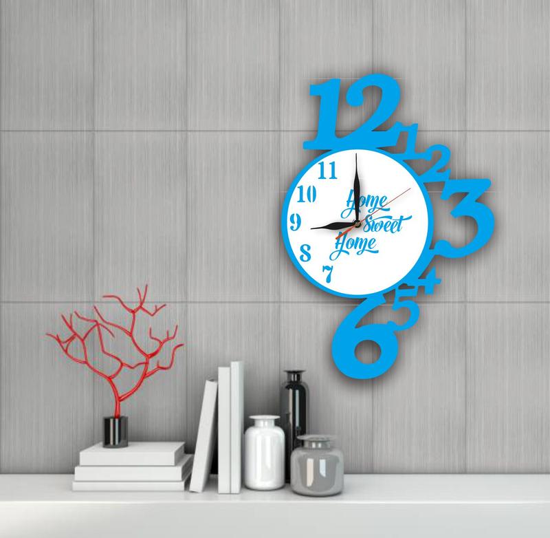 Jam Dinding Ukir Sweet Home Hiasan dingding Ruang tamu/ kamar tidur/Dll Kayu 2
