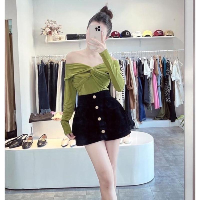 QUẦN VÁY NHUNG GIẢ VÁY CÚC CHUN SAU... bigsize