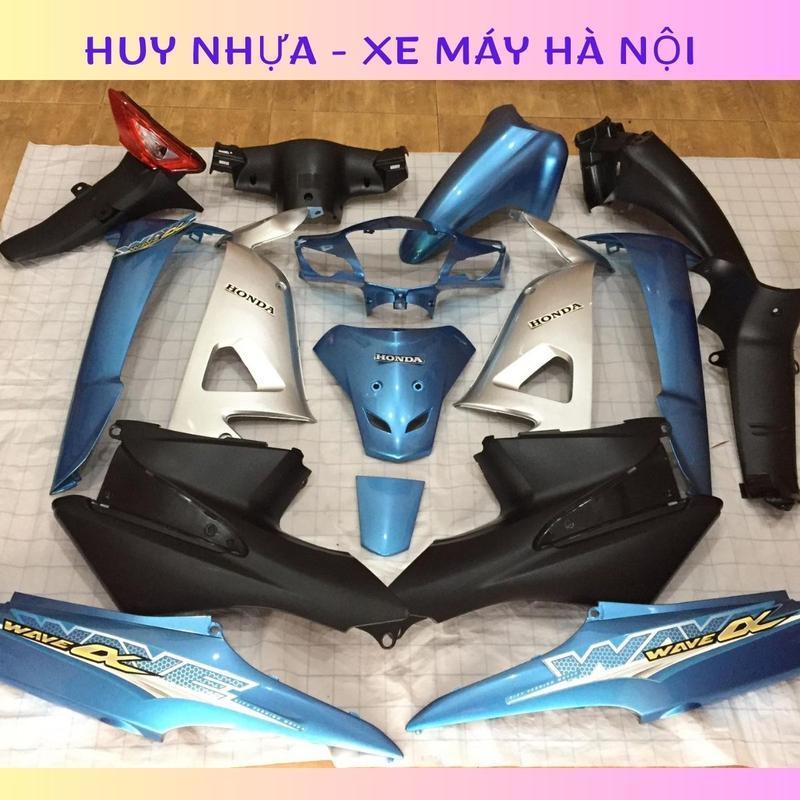 Dàn Áo Wave 100 Kèm Tem 3 Lớp Bộ Vỏ Xe Wave 100 50cc RS S100 màu Xanh Ngọc Nhãn Dán Decal Sticker