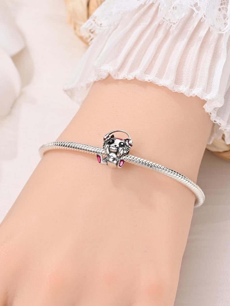 Product Introduction of Cute Cat Design Charm, Music Cat Beads Charm, Fashionable Pendant for Women & Girls, Trendy All-match & Exquisite Jewelry for Birthday Gift 3