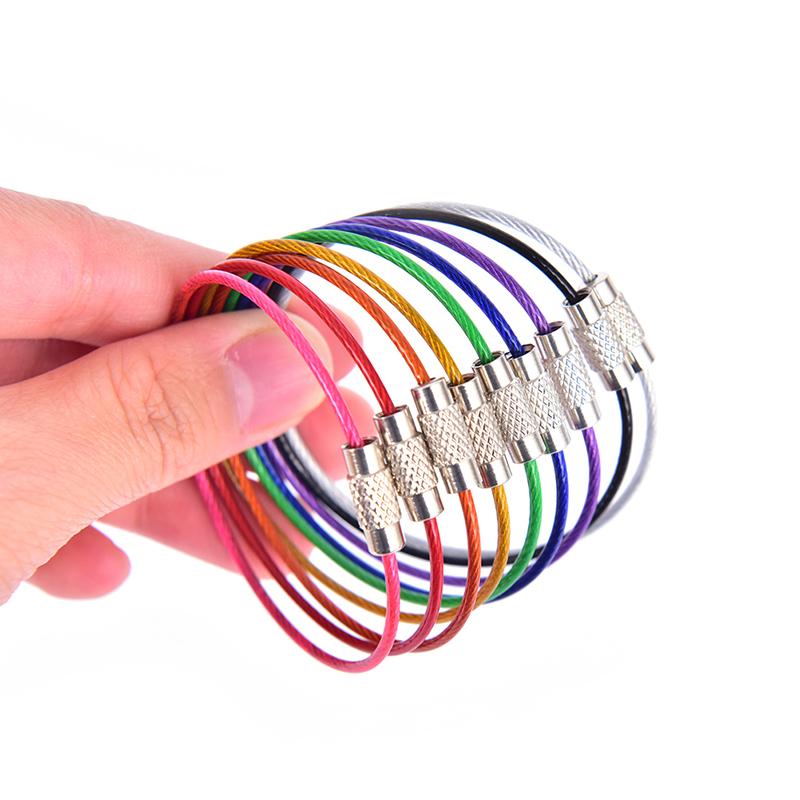 Product Introduction of Wire Keychain Keyring Circle Rope Cable Loop Screw Lock Gadget 8