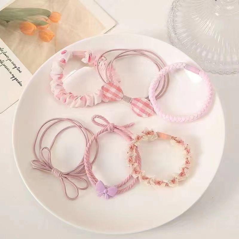 [combination] Macaron color matching hair ring combination mixed small rubber band head rope women's suit cute hair rope Mori hair temperament high ponytail hair accessories 1