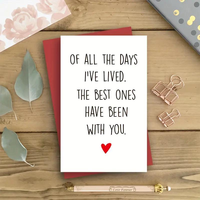 Romantic Anniversary Card with Envelope, 1 Count Wedding Anniversary Gift Card, Birthday Card, Greeting Card for Husband Him Boyfriend 5