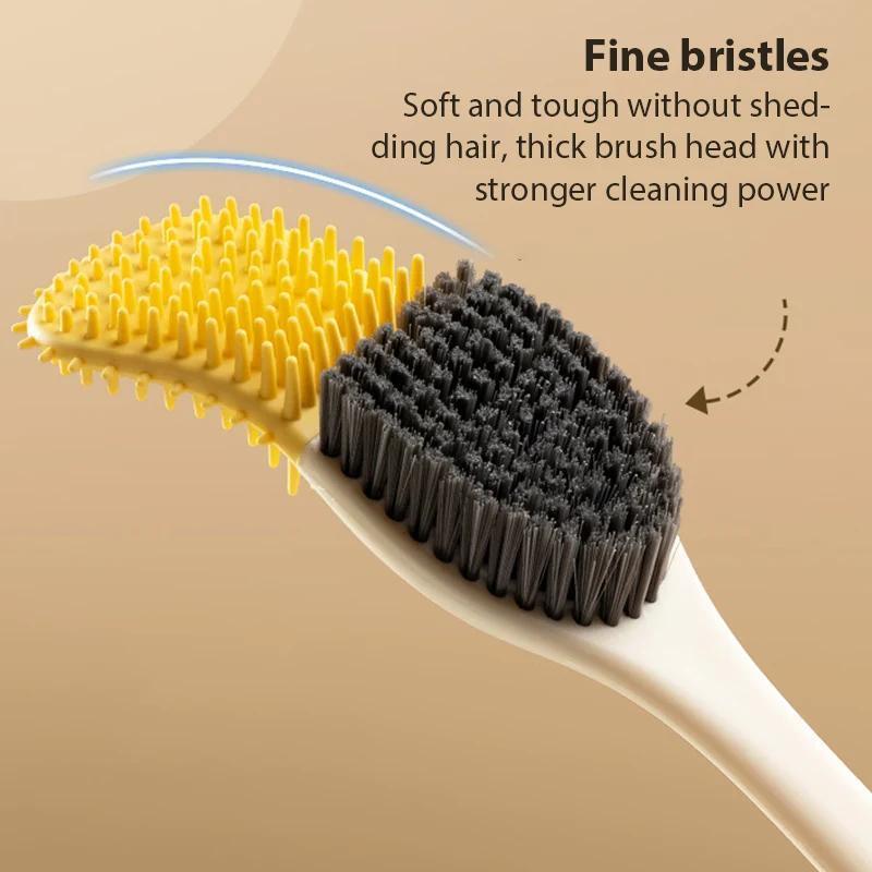 Product Introduction of Toilet Brush Household Cleaning Bathroom Accessories Long Handle Wall Mounted Cartoon Duck Creative Space Saving Toilet Brush 11