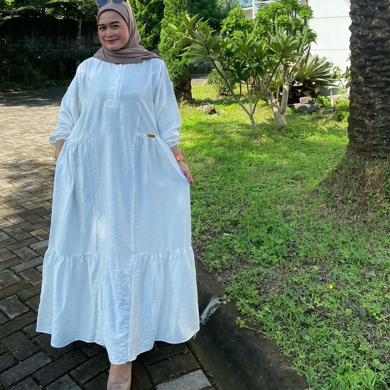 GAMIS WANITA GITA REMPEL LONG DRESS KATUN POLO LINEN PREMIUM LD120 2
