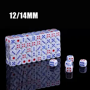 【SIAP】100pcs/set Dadu Plastik Kualitas Tinggi / Dadu Plastik 12mm/14mm