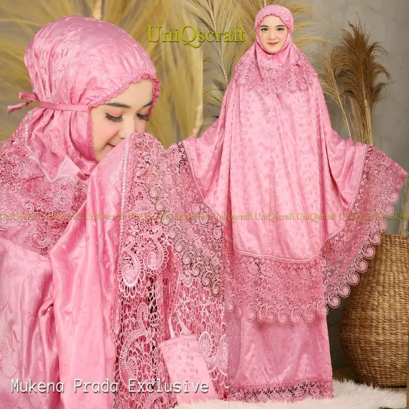Mukena Sutra Renda Full Warna Cantik - Berkah, Cocok untuk Dipakai Sehari-hari dan Hadiah Orang Tersayang - Atasan, Bordir 4