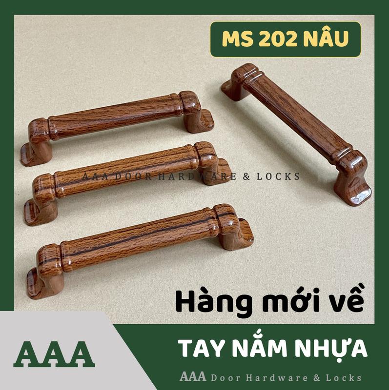 [ms 202 nâu] Tay Nắm Nhựa màu nâu - Tay tủ nhựa nâu 202 (giá 1 cái, có kèm vít)