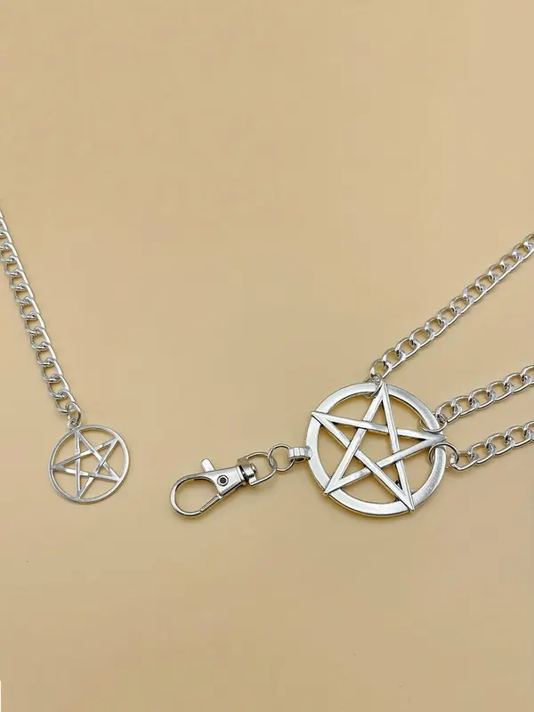 Hollow Out Star Design Chain Belt, Y2k Style Layered Waist Chain, Elegant Clothes Accessories for Women 4