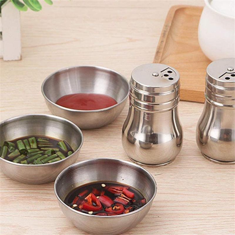 Product Introduction of Stainless Steel Sauce Plate Oil Cup Seasoning Seasoning Plate Bowl Serving Sushi Oil Plate Small Seasoning Plate 6 Pieces Set 12