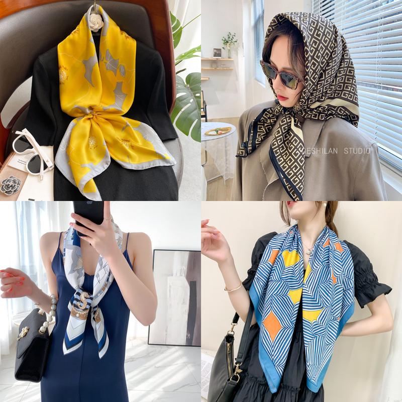 Khăn Lụa Vuông 90x90 Tu ban Nữ Quàng Cổ Quấn Tóc Làm Áo Yếm Đi Biển Cao Cấp -Hàng đẹp