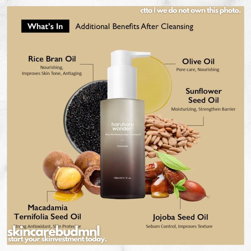 Product Introduction of Haruharu Wonder Black Rice Moisture Deep Cleansing Oil by Skincarebudmnl Makeup Makeup Remover Moisturizer Hydrating 10