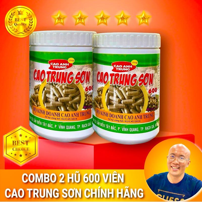 Combo 2 Hũ 600 viên uống Bột ngải đen Cao trung sơn