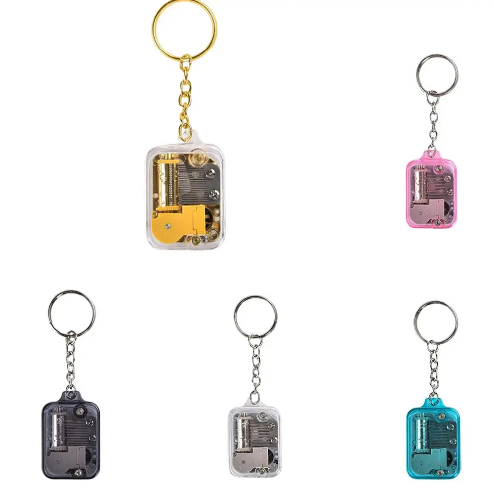 Useful Handy Crank Mini Mechanical Movement Music Box Musical Instrument Keychain