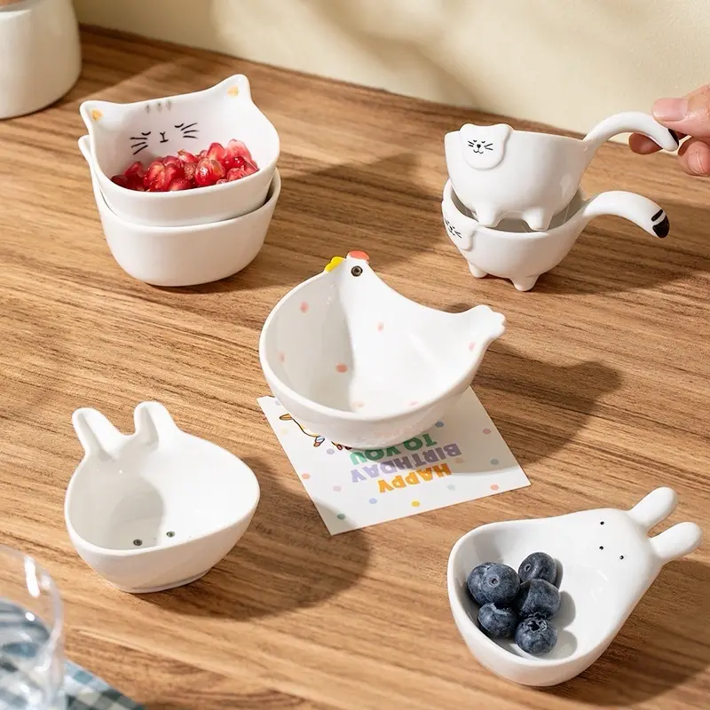 Đĩa Sứ Nhỏ Đựng Nước Chấm Hình Con Vật Dễ Thương