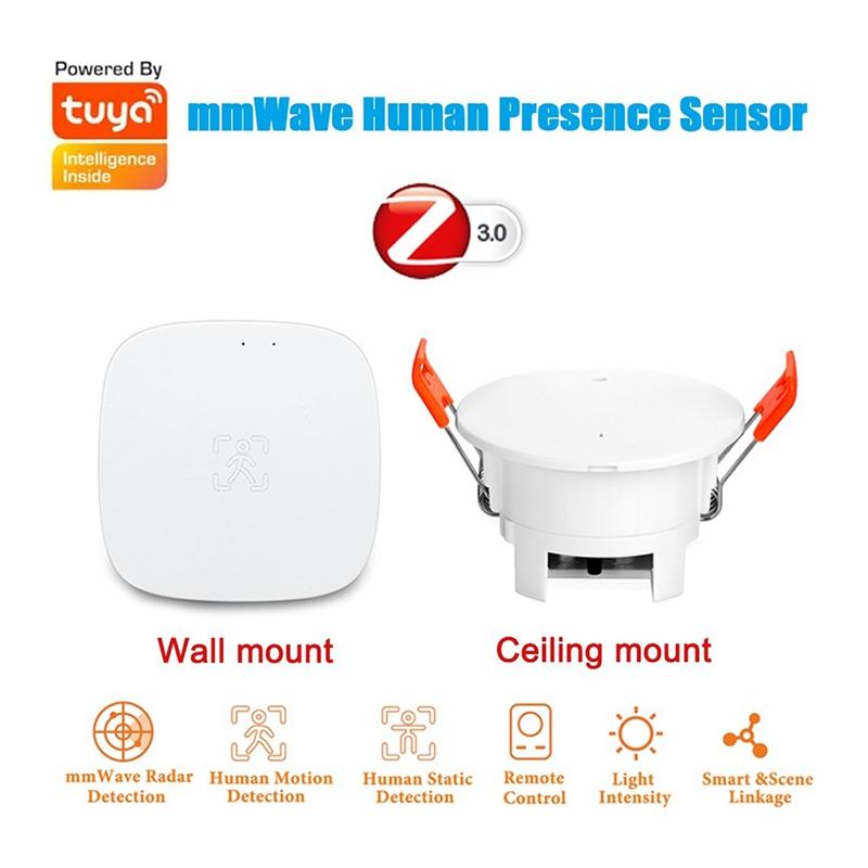 Tuya ZigBee mmWave Human Presence Sensor with Luminance MicroWave Radar Detection PIR Motion Sensor 1