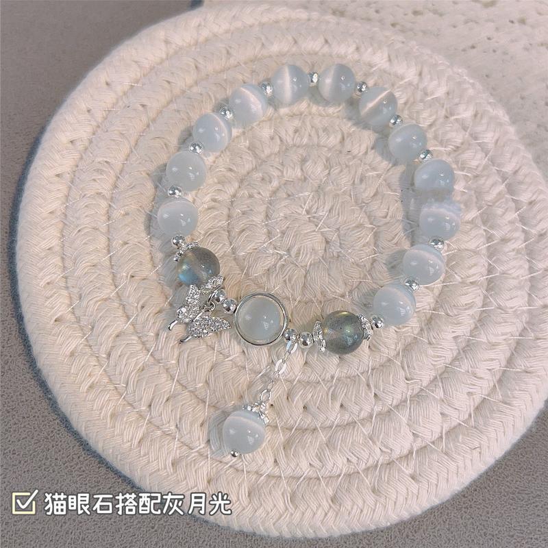 Product Introduction of Vòng Tay Bướm Pha Lê Opal, Dành Cho Phụ Nữ, Vòng Tay Ánh Trăng Xám, Quà Tặng Tự Làm Cho Sinh Viên 2
