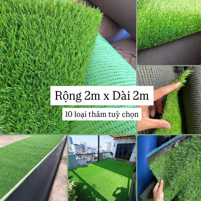 [ 2m x 2m ] 4m2 Thảm cỏ nhân tạo trải sân, treo tường các loại.