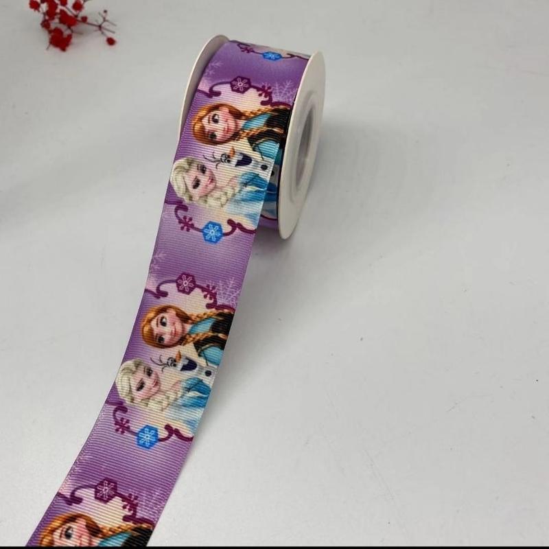 (1.5 Inch 10 Yards )Princess Printed Hair Accessories Material Hair Bow Ribbon Flower Cake Gift Packing Ribbons 3