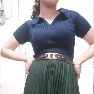 ATASAN RAJUT KERAH TANGAN PENDEK FASHION WANITA