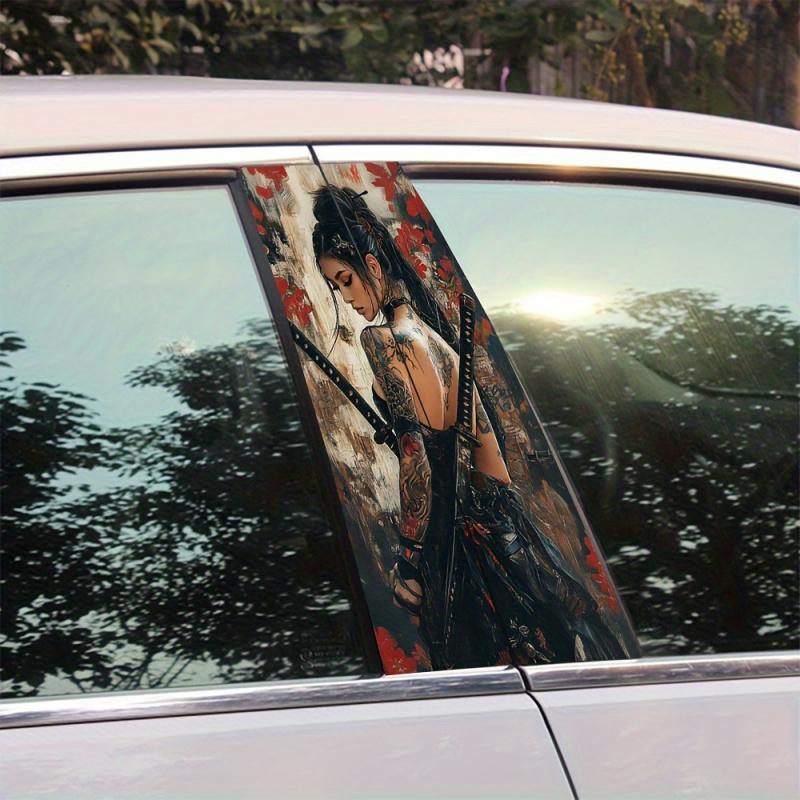 Product Introduction of Girl Pattern Car Sticker, Self Adhesive Car B-pillar Decal, Reusable Car Decorative Sticker for Car, Motorcycle, Bike, Laptop, Phone 6