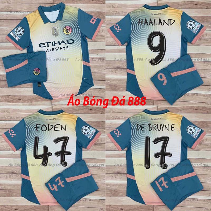 Bộ Quần Áo Bóng Đá CLB Manchester City Mẫu Số 3 24/25, Áo Đá Banh MC - Vải Polyester Gai Thái Cao Cấp