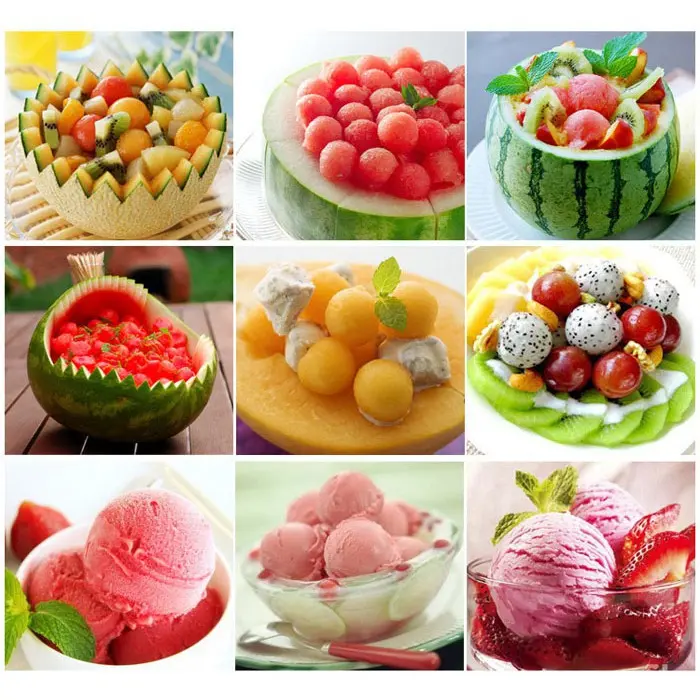 Muỗng Múc Kem, Trái Cây Viên Tròn,Tỉa Trái Cây, Rau Củ 2 in 1 2