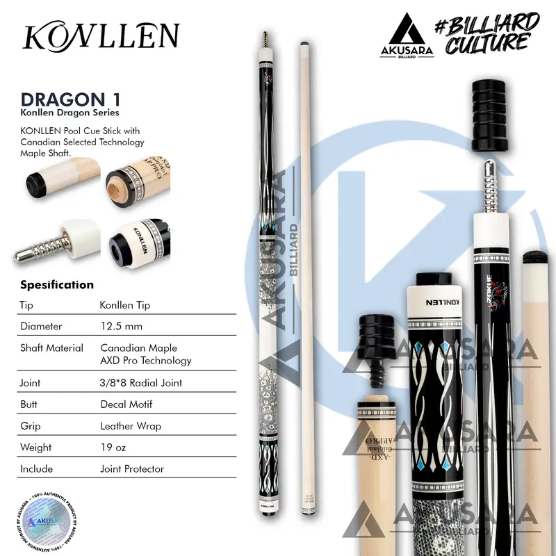 Konllen Dragon Series 12.5mm Cue Stick Billiard 1