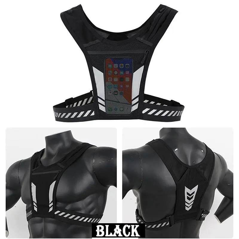 Sports Vest Phone Bag, Beathable Portable Reflective Running Vest Storage Bag, Hiking Chest Bag Vest for Water Bottles Sports Accessories, Girly Gym Bag, Gym Bag 2