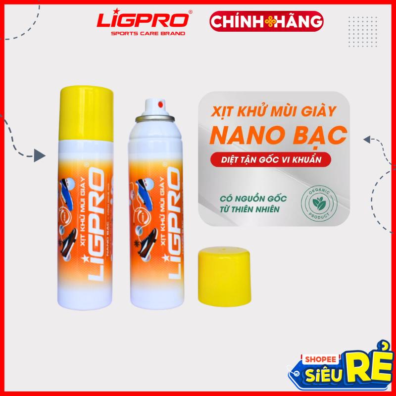 Product Introduction of Chai xịt khử mùi giày nano bạc LIGPRO 200ml Loại bỏ vi khuẩn có hại giúp ngăn mùi mồ hôi Hương quế cực lưu hương -NPP Ch 56