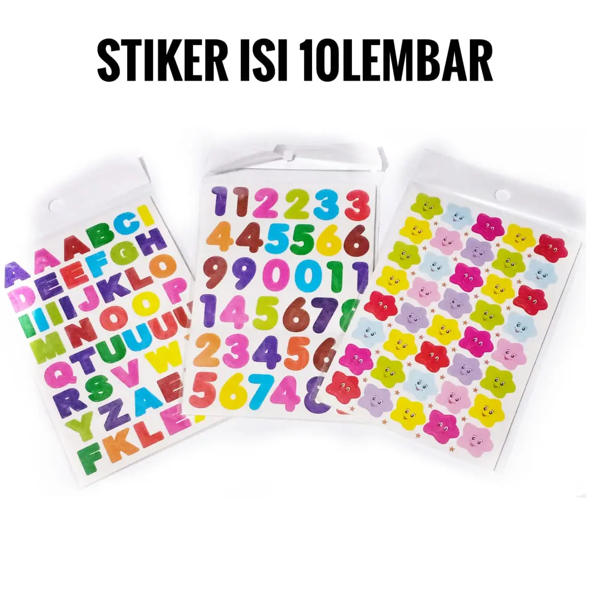 Reward Sticker Smiley Star Huruf Angka Stiker isi 10lembar Paper Stationery