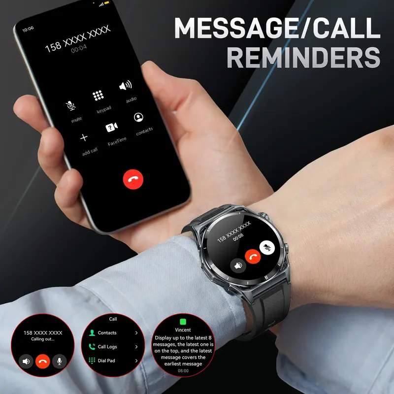 EIGIIS KE6 Multifunctional Smart Watch, Fashionable Sports Watch with 178 Sports Modes, Waterproof Sports Watch with BT Call & Fitness Tracker for iPhone Android, Stocking Fillers Gift 7