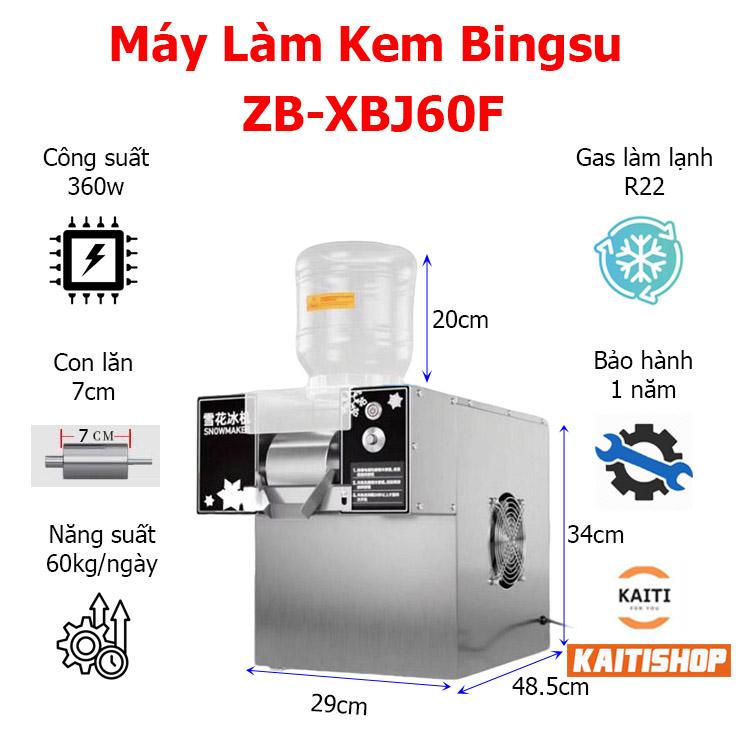 Máy Làm Kem  Bingsu 360W, ZB-XBJ60, Máy Làm Kem Tuyết, Bảo Hành 12T